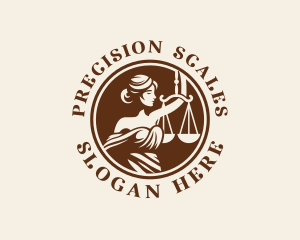 Woman Justice Scale logo design