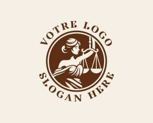 Scales Of Justice - Woman Justice Scale logo design