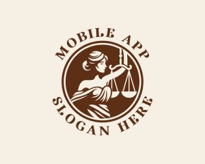 Judge - Woman Justice Scale logo design