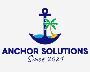 Tropical Tree Anchor  logo design