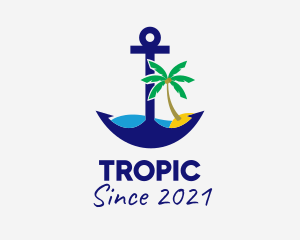 Tropical Tree Anchor  logo design