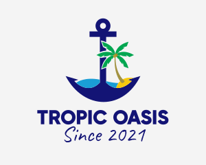 Tropical Tree Anchor  logo design