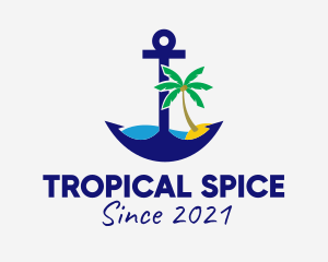 Tropical Tree Anchor  logo design