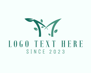 Eco Friendly - Farming Plant Letter M logo design