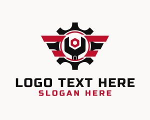 Mechanic Cogwheel Wrench Logo