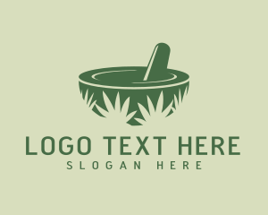 Pot - Green Weed Pestle logo design