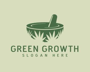 Green Weed Pestle logo design