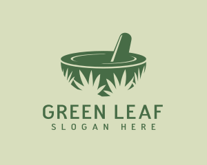 Green Weed Pestle logo design