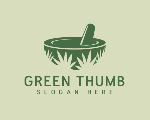 Green Weed Pestle logo design