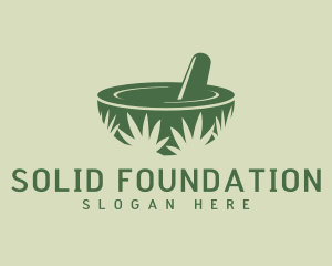 Mortar - Green Weed Pestle logo design