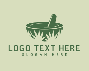 Cannabis - Green Weed Pestle logo design
