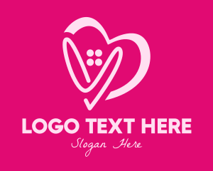 Yoga - Pink Fashion Heart logo design