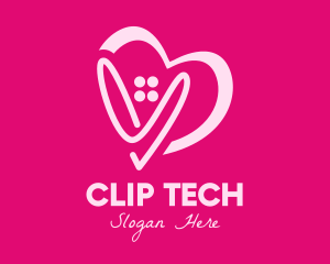 Clip - Pink Fashion Heart logo design