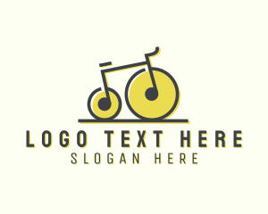 Pedalling - Musical Penny Farthing Bicycle logo design