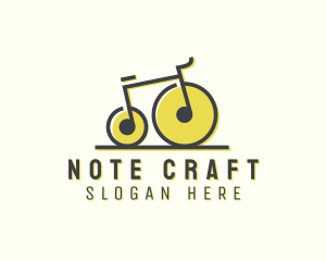 Notation - Musical Penny Farthing Bicycle logo design