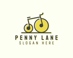 Musical Penny Farthing Bicycle logo design