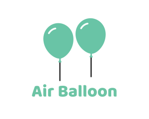 Balloon - Green Party Balloons logo design