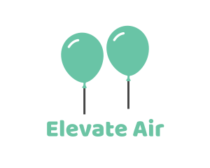 Helium - Green Party Balloons logo design