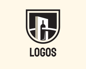 Cocktail - Wine Factory Crest logo design