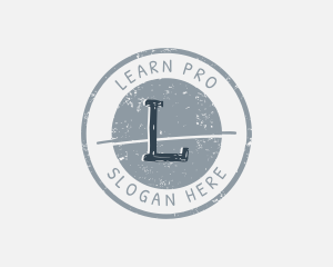 Teach - Grunge Notary Academy logo design