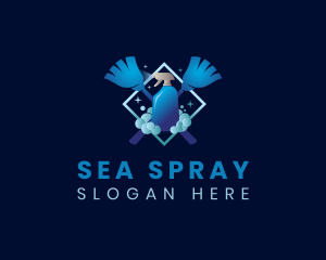 Sanitary Mop Cleaning Spray Bottle  logo design