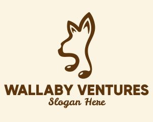Wallaby - Kangaroo Music Notes logo design