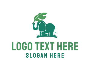 Eco - Wild Elephant Leaf logo design