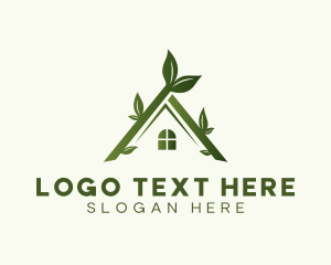Eco - Natural House Leaves logo design