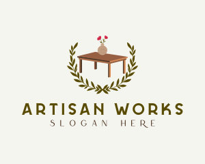 Craftsmanship - Table Vase Furniture logo design