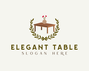 Table Vase Furniture logo design