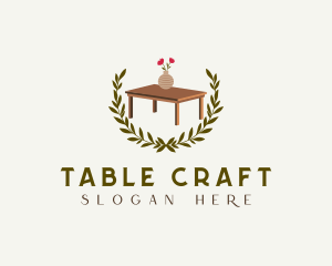 Table - Table Vase Furniture logo design