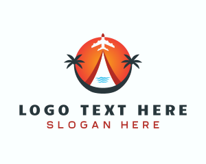 Island - Sunset Travel Getaway logo design