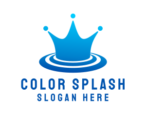 Crown Waterpark Splash logo design