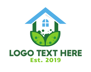 House - Green Plant House logo design
