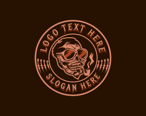 Skull Tobacco Pipe Logo