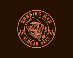 Smoking - Skull Tobacco Pipe logo design