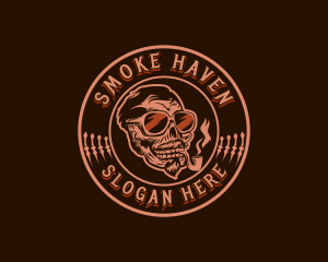 Skull Tobacco Pipe logo design