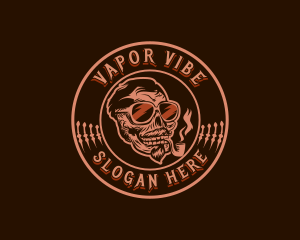 Skull Tobacco Pipe logo design