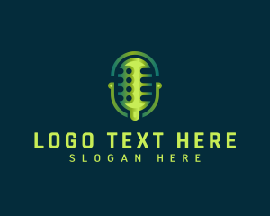Podcast - Microphone Podcast Mic logo design