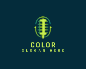 Podcast - Microphone Podcast Mic logo design