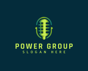 Vlogger - Microphone Podcast Mic logo design