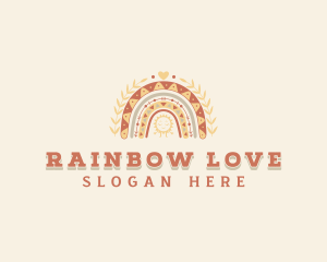 Rainbow Sun Boho logo design