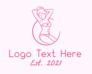 Lingerie - Seductive Woman Model logo design