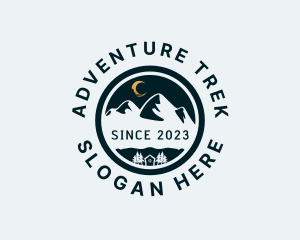 Backpacker - Night Mountain Hiking logo design