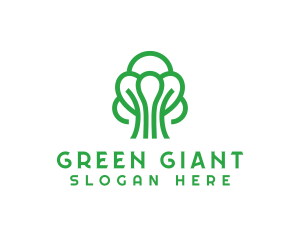 Green Abstract Tree logo design