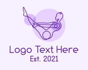 Healing - Boat Yoga Pose logo design