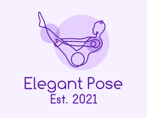 Pose - Boat Yoga Pose logo design