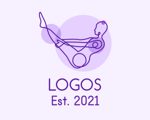 Violet - Boat Yoga Pose logo design