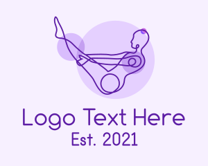 Peace - Boat Yoga Pose logo design