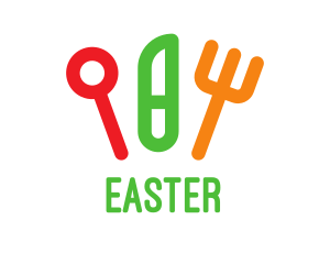 Kids Children Food Cutlery logo design